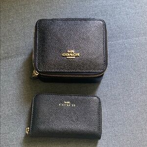 Coach Black Leather Wallet and Jewelry box travel size